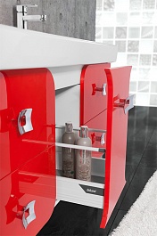 Водолей Мебель для ванной "Астрид 120" красная, 5 ящиков – фотография-10
